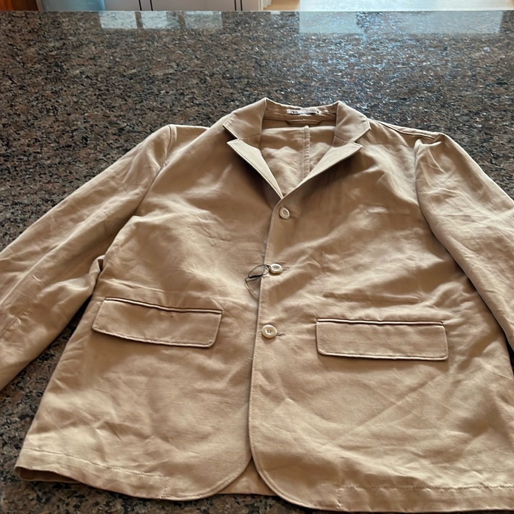 Zara Men’s Cotton Linen Blend Jacket Blazer Size XL Brand New Without Tags